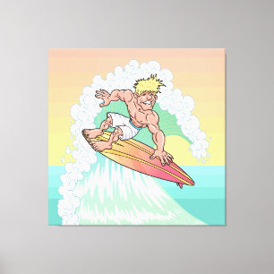 Cool Sunset Surfer Canvas Print