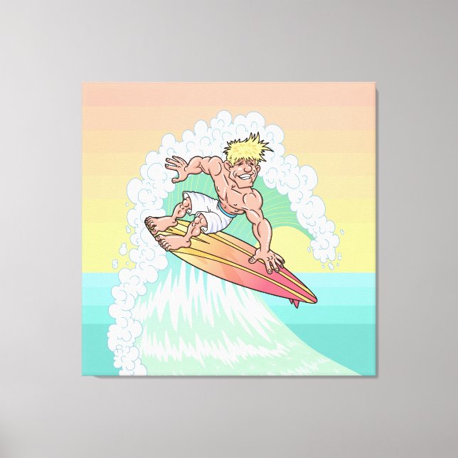 Cool Sunset Surfer Canvas Print (Front)