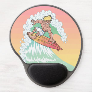 Cool Sunset Surfer Gel Mouse Pad