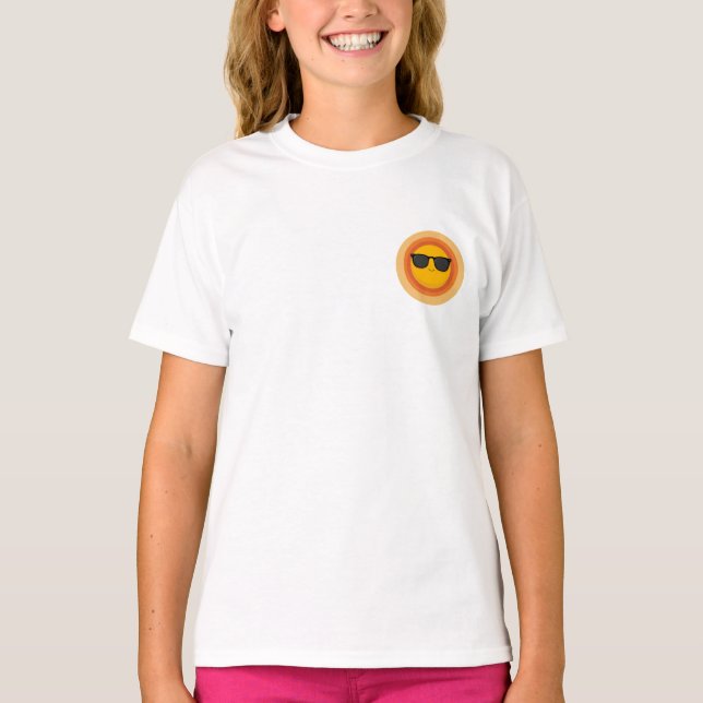 Cool Sunshine Face Kids T-Shirt (Front)