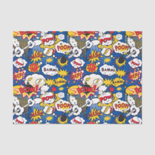 cool super hero word art tiled pattern tissue paper