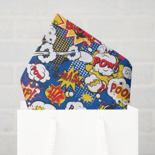 cool super hero word art tiled pattern  tissue paper