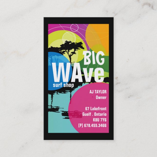 Cool Surf Shop Business Cards (Front)