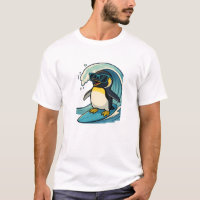Cool Surfer Penguin with Sunglasses