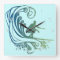 Cool Surfer Riding Teal Blue Ocean Waves