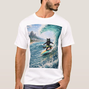 Cool Surfing Cat T-Shirt