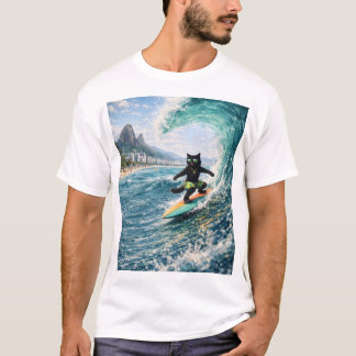Cool Surfing Cat T-Shirt