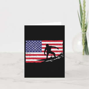 Cool Surfing For Men Women 4th Of July American Fl Card