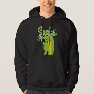 Cool Surfs Up Turtle Surfing Ocean Nature Hoodie