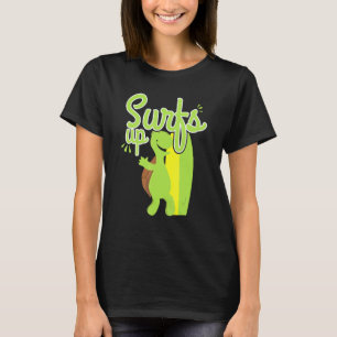 Cool Surfs Up Turtle Surfing Ocean Nature T-Shirt