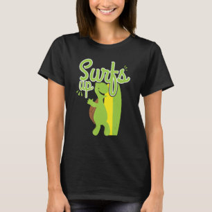 Cool Surfs Up Turtle Surfing Ocean Nature T-Shirt