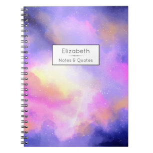 Cool Surreal Clouds Watercolor Design Spiral Notebook