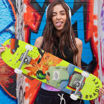 Cool Surreal Funny Unique Custom Personalised Name Skateboard<br><div class="desc">Cool Surreal Funny Unique Custom Personalised Name Skateboard features your personalised name in modern typography on a fun collage of cars, planes, ducks, flowers, birds and a person. Personalise by editing the text in the text box provided. Give a custom made gift, personalised skateboard to your favourite skateboarder for Christmas,...</div>