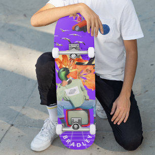Cool Surreal Funny Unique Custom Personalised Name Skateboard