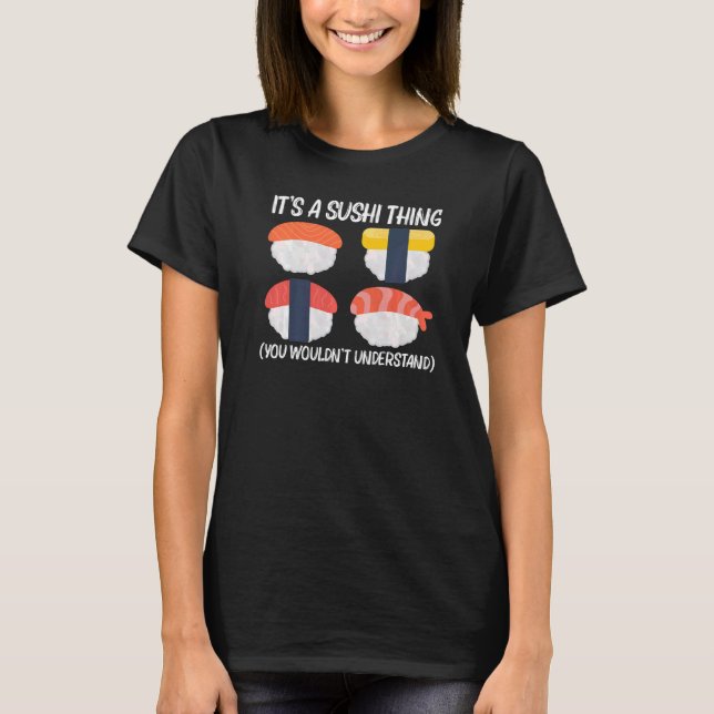 Cool Sushi For Men Women Japanese Sashimi Seafood  T-Shirt (Front)
