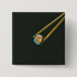 Cool sushi gift 15 cm square badge