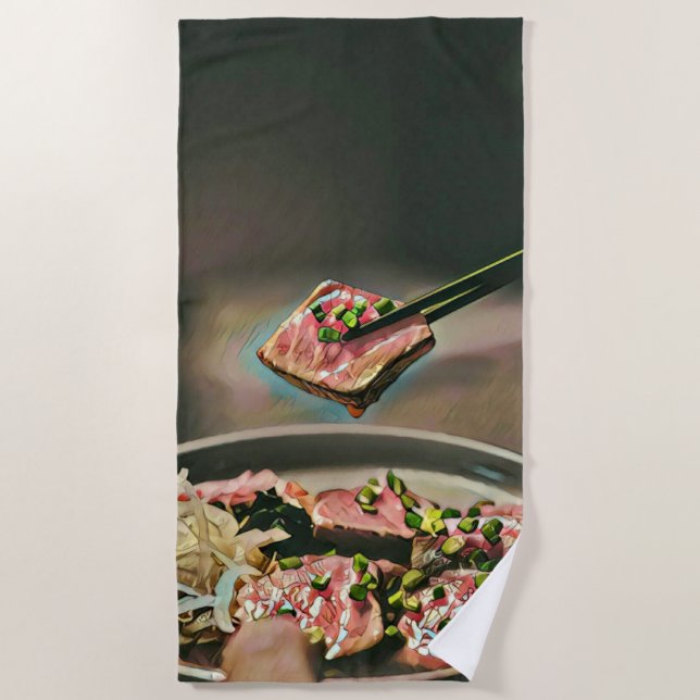 Cool sushi gift beach towel (Front)