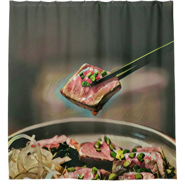 Cool sushi gift shower curtain (Front)