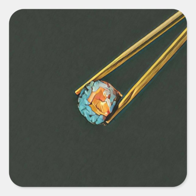 Cool sushi gift square sticker (Front)
