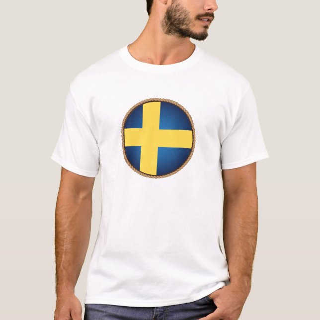 Cool Sweden Flag Seal T-Shirt (Front)