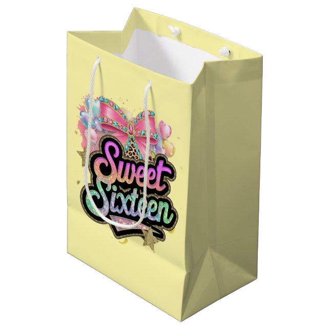 Cool sweet 16th Birthday party Medium Gift Bag (Front Angled)