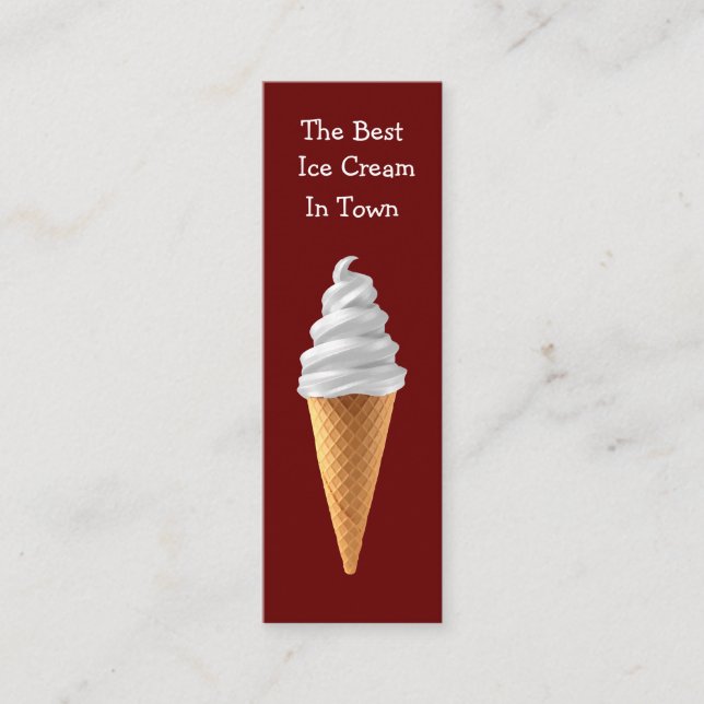Cool Sweet Ice Cream Shop Mini Business Card (Front)