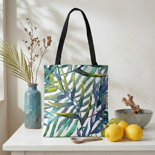 Cool sweet illustration watercolor colourful leave tote bag