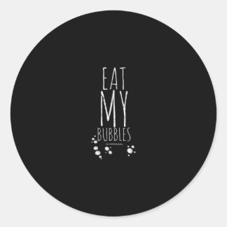 Cool Swimming Eat My Bubbles Swim Funny Swimmer Classic Round Sticker