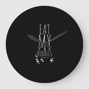 Cool Swimming Eat My Bubbles Swim Funny Swimmer Large Clock