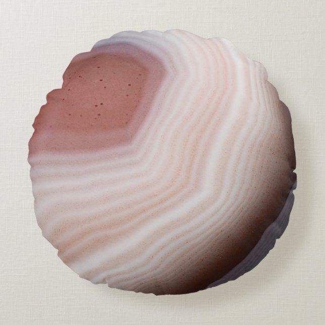 Cool Swirl Botswana Agate Awesome Stone Round Cushion (Front)