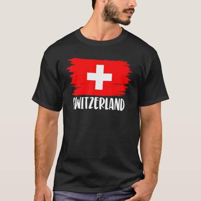 Cool Switzerland Flag T-Shirt (Front)