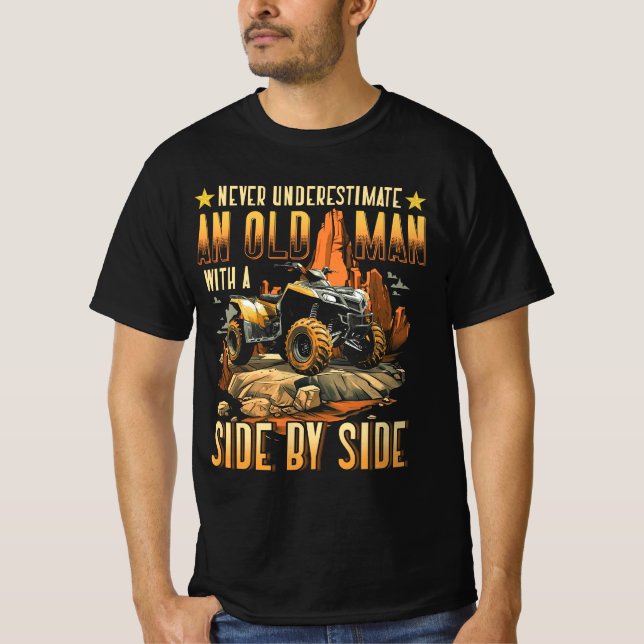 Cool SXS For Grandpa Men Dad Offroad UTV ATV Side- T-Shirt (Front)