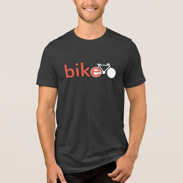 Cool t / bike word + graphic bicycle Tri-Blend shirt (Front)