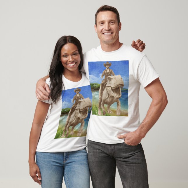 Cool T-Shirt for Men Riding Dinosaurs - Have Fun A (Unisex)