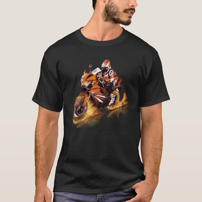 cool t-shirt with author's design motorcycle (Front)