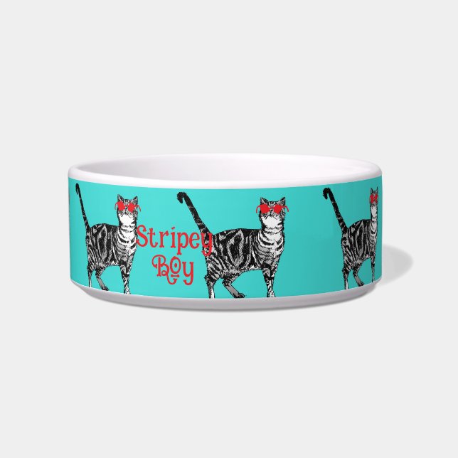 Cool Tabby Cat You Are One Cool Cat Cats Name Bowl (Front)