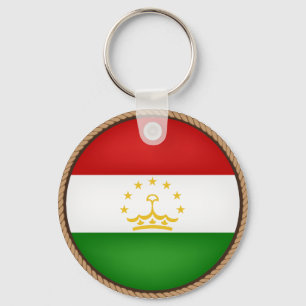 Cool Tajikistan Flag Seal Key Ring
