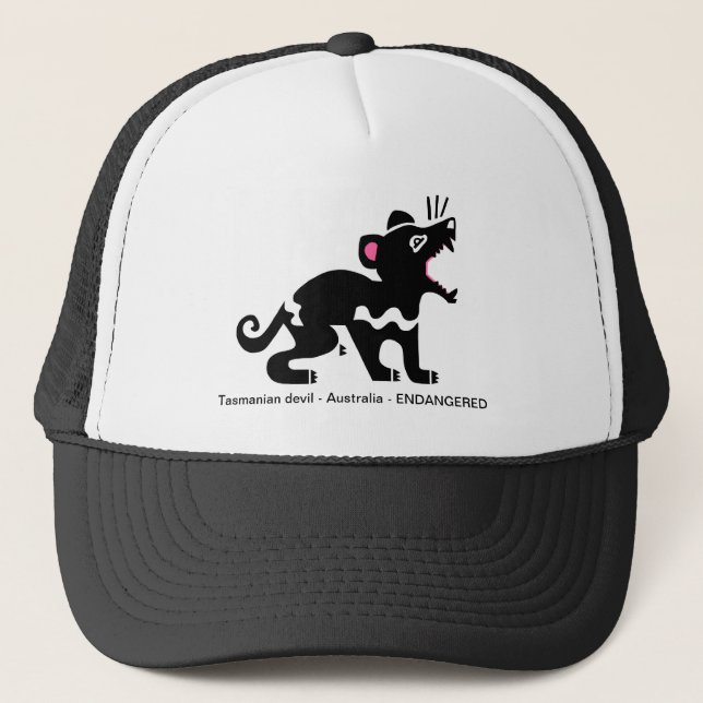 Cool Tasmanian devil -Animal activist - Endangered Trucker Hat (Front)