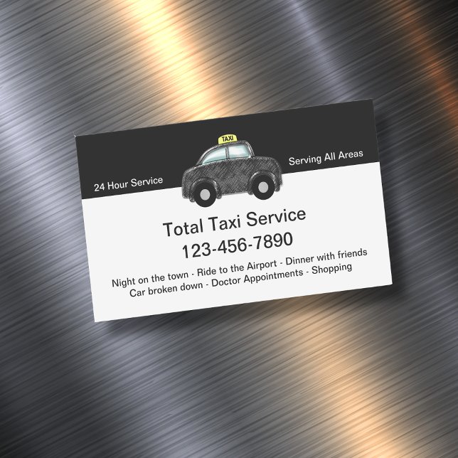 Cool Taxi Airport Transportation Magnetic Business Card (Creator Uploaded)