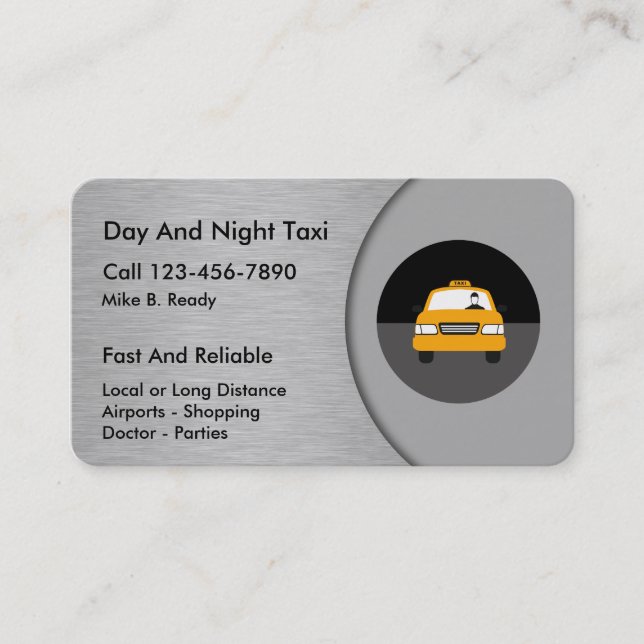 Cool Taxi Business Cards (Front)