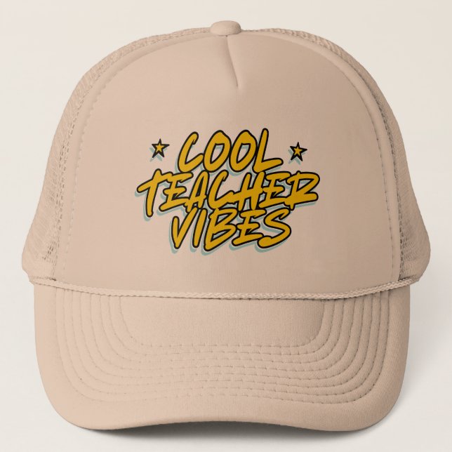 COOL TEACHER VIBES TEACHERS DAY GIFT TRUCKER HAT (Front)