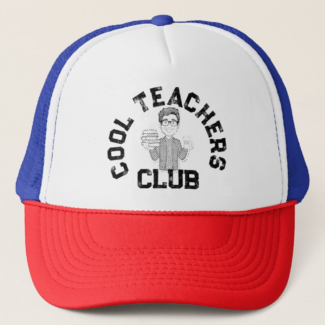 Cool Teachers club Hat funny teacher Hat (Front)