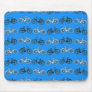 Cool Teal Turquoise Blue Vintage Bicycles Bikes Mouse Pad