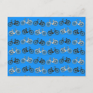 Cool Teal Turquoise Blue Vintage Bicycles Bikes Postcard