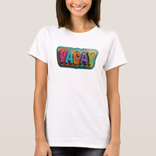 Cool Teal VACAY Wearable Art T-Shirt