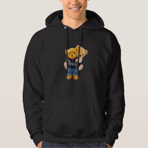 Cool Teddy Bear Boys Best Friends Style Illustrati Hoodie