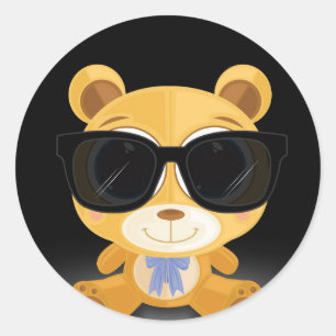Cool Teddy Bear   Classic Round Sticker