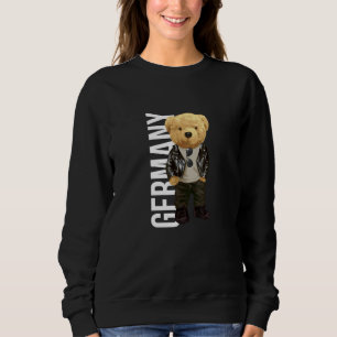 Cool Teddy Bear in German Style Illustration Graph Sweatshirt