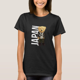 Cool Teddy Bear in Japan Style Illustration Graphi T-Shirt
