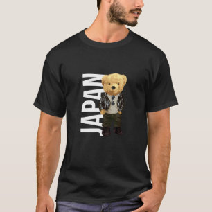 Cool Teddy Bear in Japan Style Illustration Graphi T-Shirt